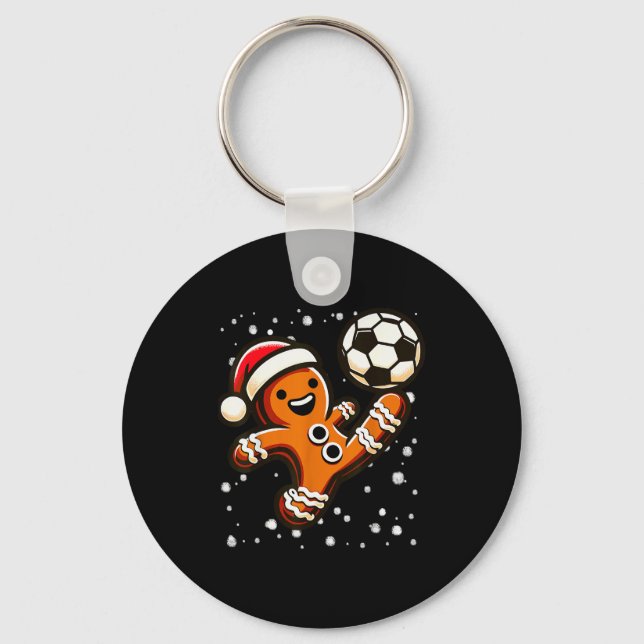Porte-clés Gingerbread Plays Soccer Bicycle Kick, Cookie Chri (Recto)