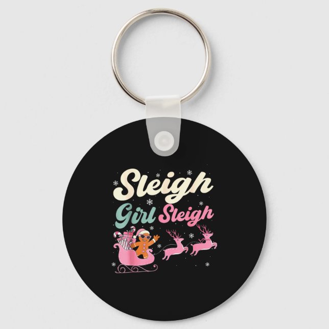 Porte-clés Gingerbread Sleigh Girl Nk Funny Christmas Women G (Recto)