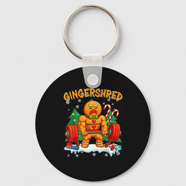 Porte-clés Gingershred Funny Gingerbread Man Gym Bodybuilding (Recto)