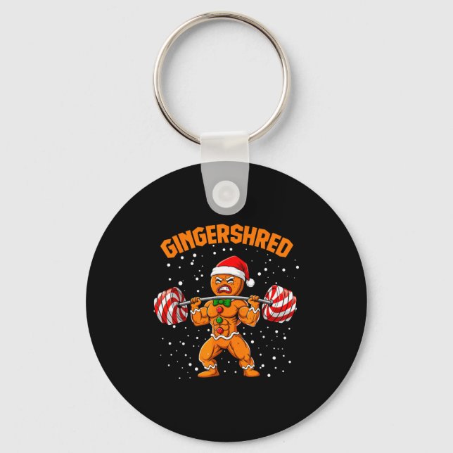 Porte-clés Gingershred Funny Gingerbread Man Gym Bodybuilding (Recto)