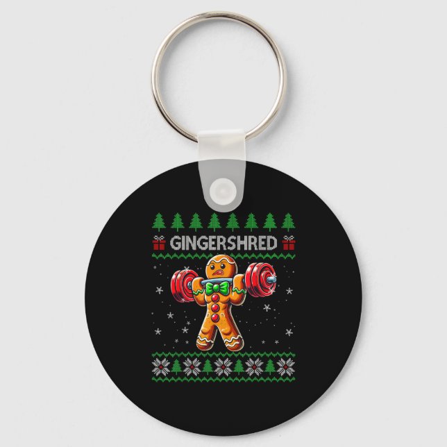 Porte-clés Gingershred Gym Christmas Ugly Sweater Gingerbread (Recto)