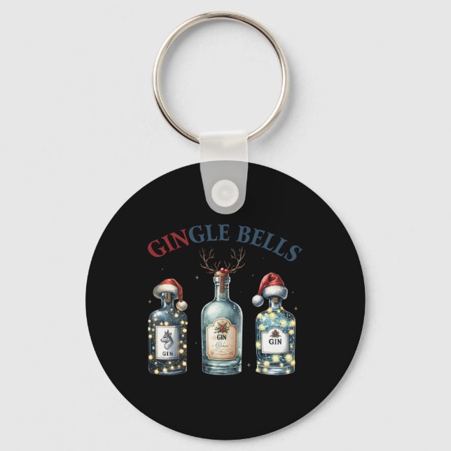 Porte-clés Gingle Bells Drôle de Gin Gin Bells Sapin de Noël  (Recto)