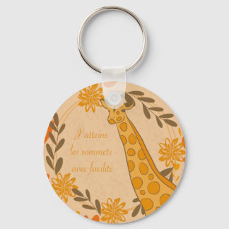 Porte-clés girafe,animal totem,chakra,affirmation positive