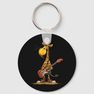 Porte-clés Girafe avec guitare électrique pour un look rock