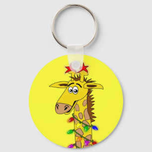 Porte-clés Girafe drôle avec Noël lunatique de lumières