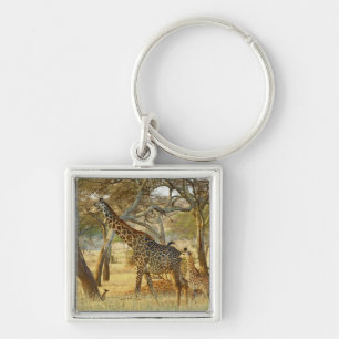 Porte-clés Girafe femelle adulte et juvénile, Giraffa