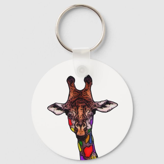 Porte-clés Girafe Keychain d'arc-en-ciel (Recto)