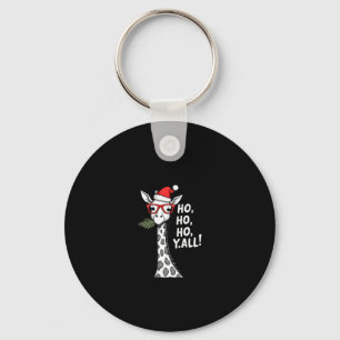 Porte-clés Girafe Mignonne Avec Chapeau De Père Noël Joyeux N