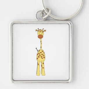 Porte-clés Girafe mignonne grande. Animal de bande dessinée