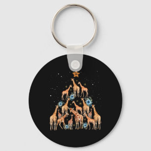 Porte-clés Giraffe de Noël Amateurs de girafe Noël Noël Ho