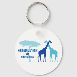 Porte-clés Giraffe en Afrique (Bleu)