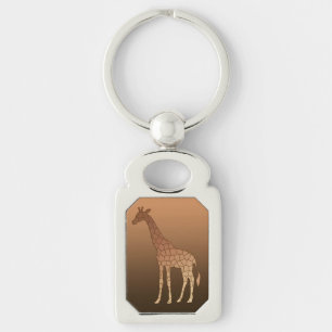 Porte-clés Giraffe géométrique moderne, cuivre et Brown