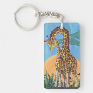 Porte-clés Giraffe maman et bébé