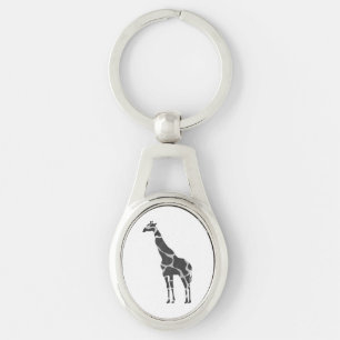 Porte-clés Giraffe Silhoutte noir et gris