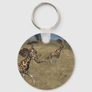 Porte-clés Giraffes d'éléphants mignons