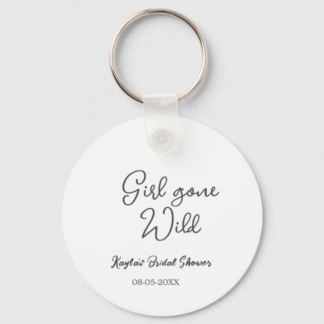 Porte-clés Girl gone wild bridal shower name date simple mini (Recto)
