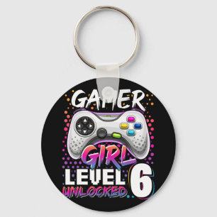 Porte-clés Girl Level 6 Déverrouillé Jeu vidéo 6e anniversair