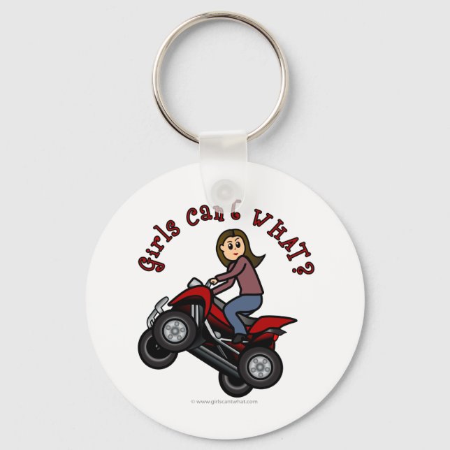 Porte-clés Girl on Red Four Wheeler (Recto)