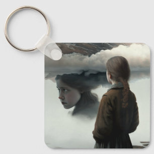 Porte-clés Girl with clouds