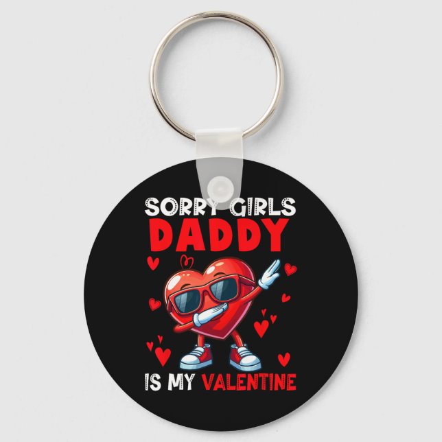 Porte-clés Girls Funny Joke Daddy Is My Valentine Dabbing Hea (Recto)