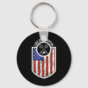 Porte-clés Girls Love Is Badminton Sport Player Cadeaux Usa F