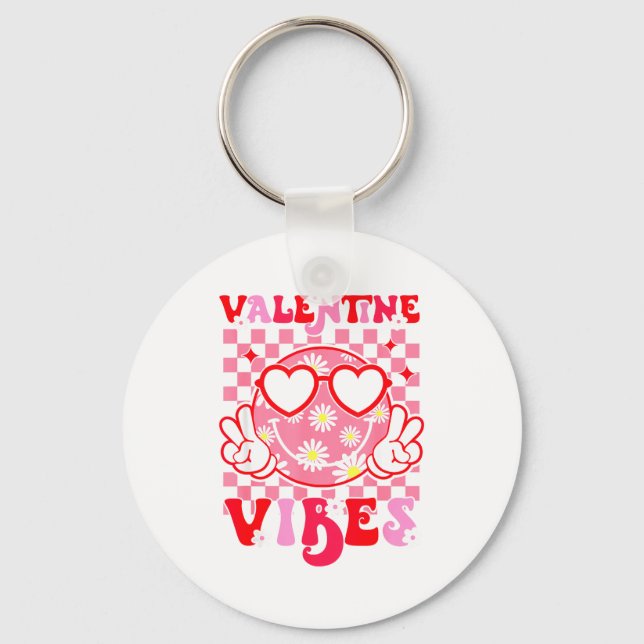 Porte-clés Girls Valentines Day Cute Smile Face Valentine Vib (Recto)