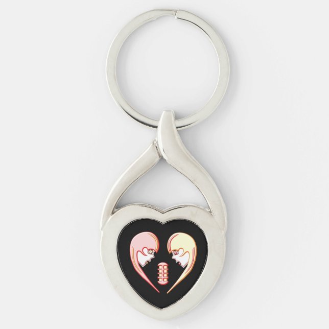 Porte-clés Girly BFF Karaoke Love Heart (Devant)