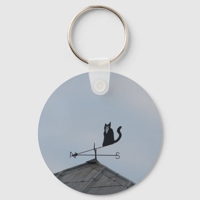 Porte-clés Girouette Chat Noir (Recto)