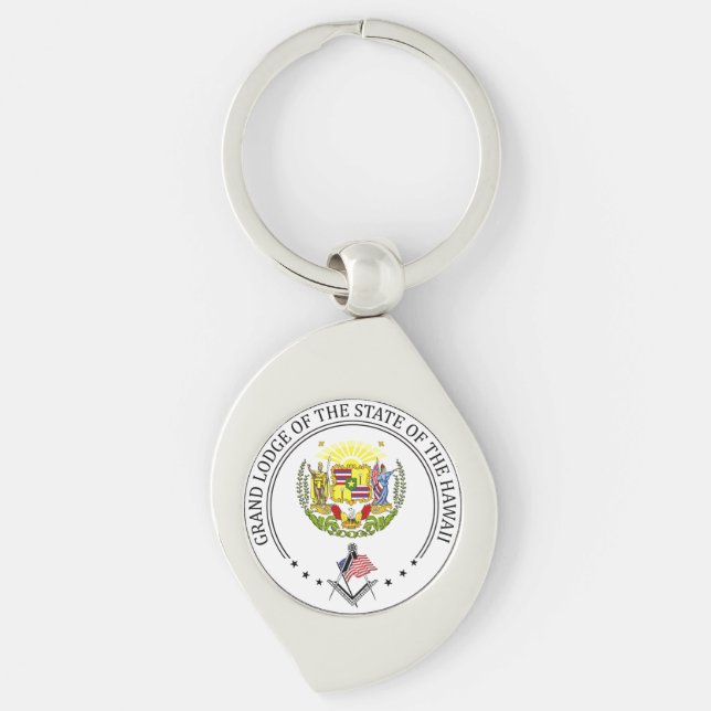 Porte-clés Gîte de franc-maçonnerie de l'Etat d'Hawaii (Devant)