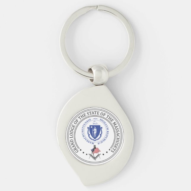Porte-clés Gîte de franc-maçonnerie de l'état du Massachusets (Devant)