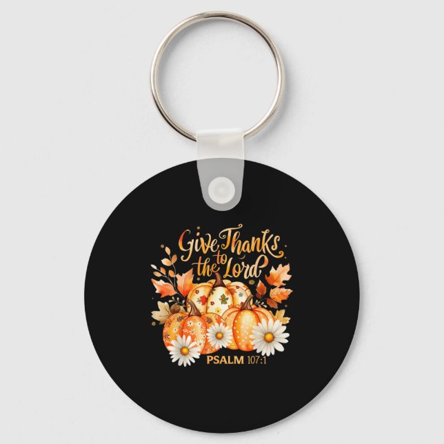 Porte-clés Give Thanks To The Lord Psalm 107_1 Pumpkin Gift  (Recto)