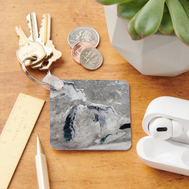 Porte-clés Glace Sur Les Grands Lacs, États-Unis. (Bureau)