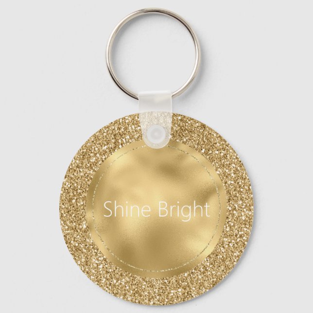 Porte-clés Glam Gold Glitzy Parties scintillant (Recto)