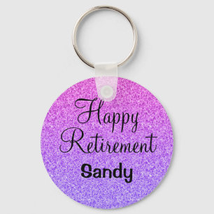 Porte-clés Glam Happy Retirement Ombre Purple Parties scintil