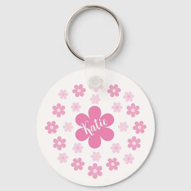 Porte-clés  Glamour Fleur Rose- (Verso)
