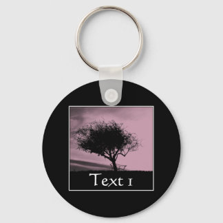 Porte-clés Glastonbury Hawthorn. Arbre sur Hill. Rose, Noir.