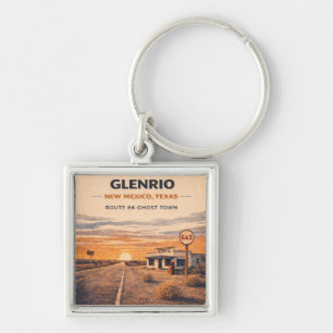 Porte-clés Glenrio Route 66 Ville Fantôme Voyage Souvenir