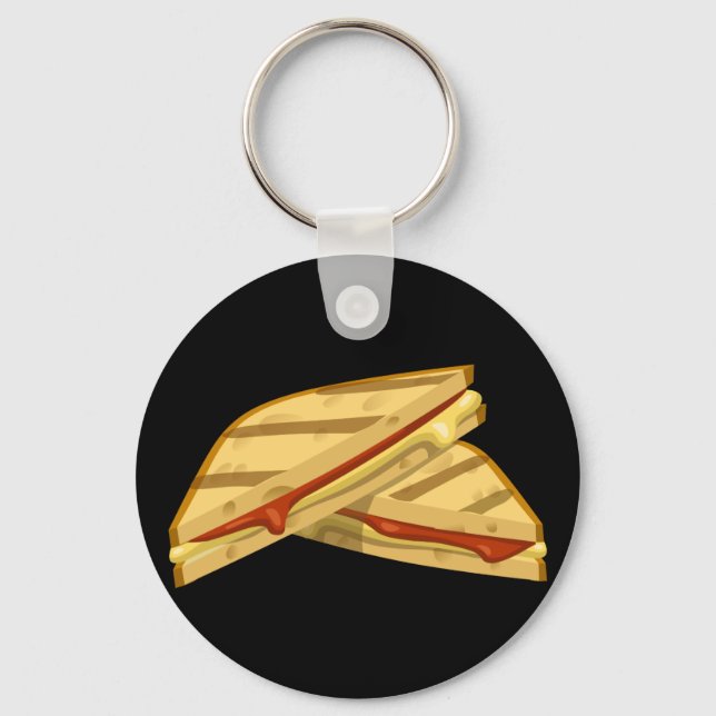 Porte-clés Glitch Food fromage grillé cher (Recto)