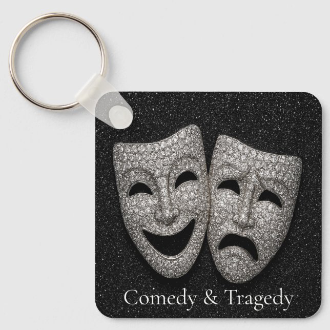 Porte-clés Glittery Comedy & Tragedy Drama Mask (Recto)