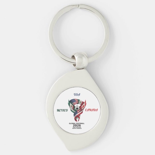 Porte-clés Global Football 2026 Keychain| Mexico USA Canada  (Devant)