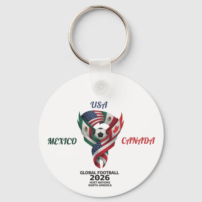 Porte-clés Global Football 2026 Keychain| Mexico USA Canada  (Recto)