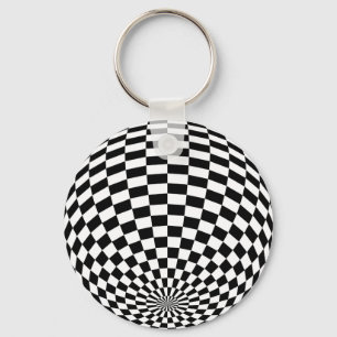 Porte-clés Globe À damiers noir/blanc Thunder_Cove