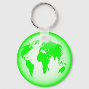 Porte-clés Globe brillant vert