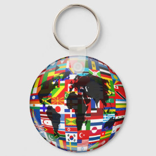 Porte-clés Globe de drapeau