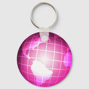 Porte-clés Globe rose