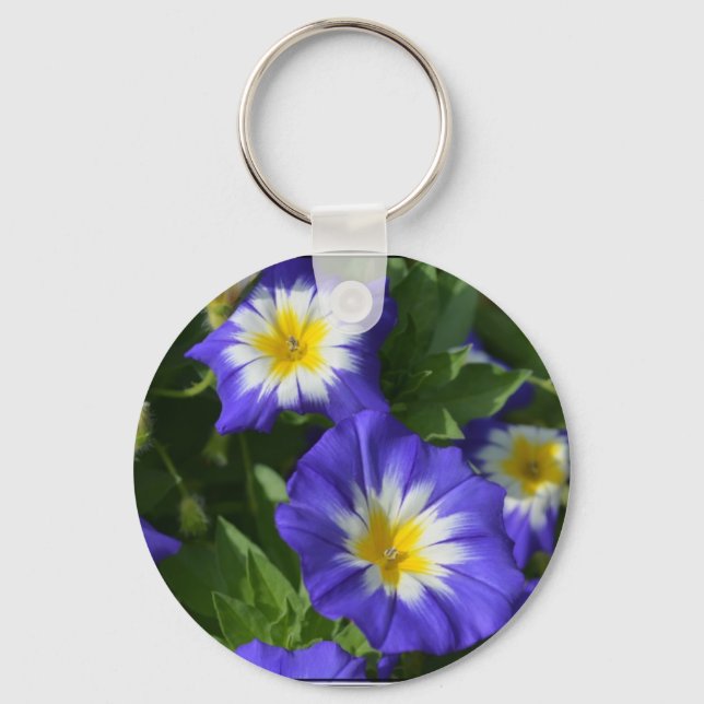 Porte-clés Glories du matin bleu et jaune (Recto)
