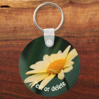 Porte-clés Glorieuse Fleur de marguerite jaune personnalisée