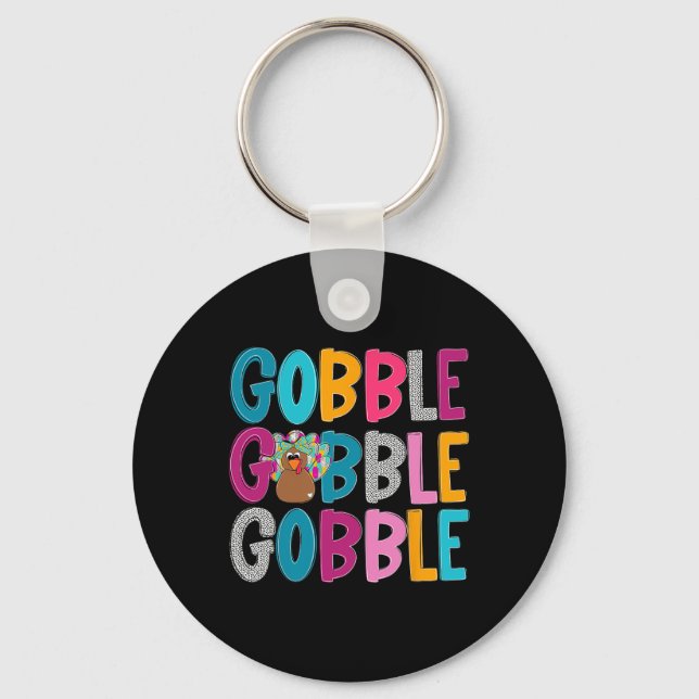 Porte-clés Gloups Gloups Gloups Joyeux Thanksgiving Dinde Tha (Recto)