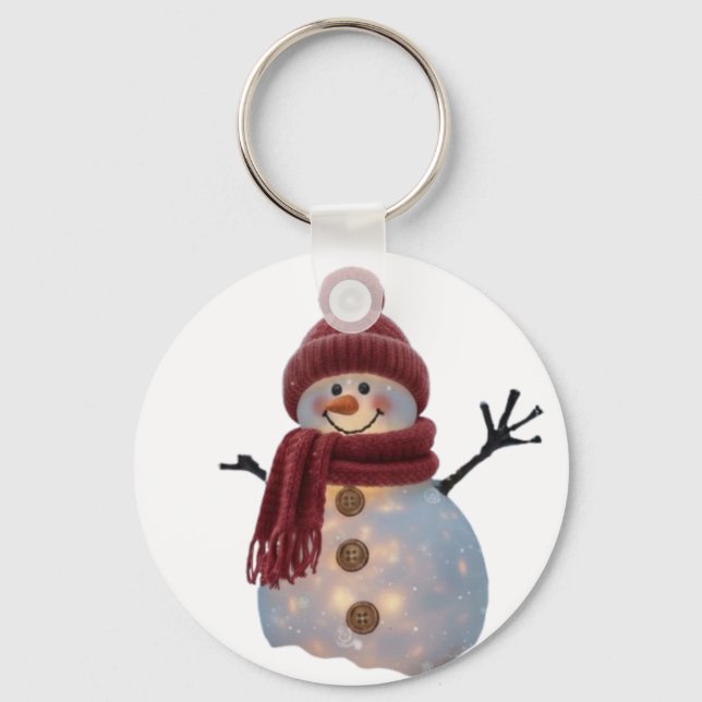 Porte-clés Glowing Winter Snowman - Cozy Christmas Night (Recto)