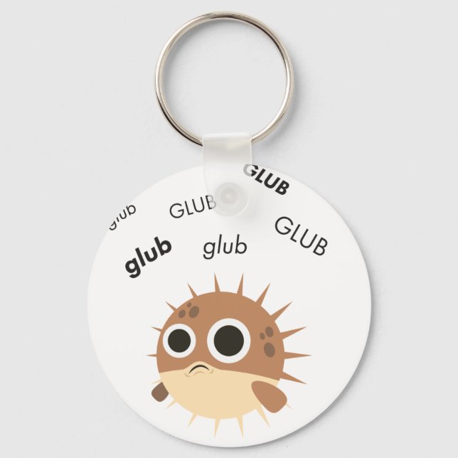 Porte-clés Glub Blowfish Cute Emoji (Recto)